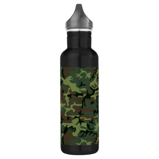 Camouflage Camo Green Brown Pattern Waterfles (Links)