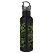 Camouflage Camo Green Brown Pattern Waterfles (Achterkant)