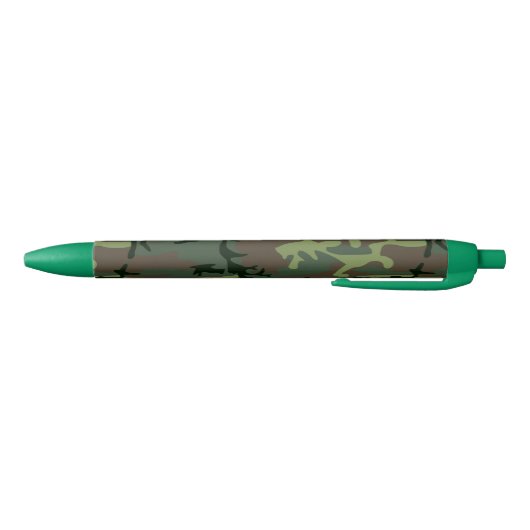 Camouflage Camo Green Brown Pattern Zwarte Inkt Pen (Bodem)