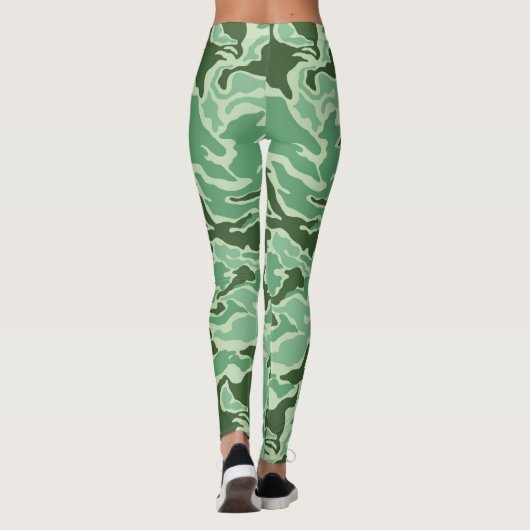 Camouflage Camo groen geel Leggings (Achterkant)