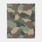 Camouflage Camo Khaki Green Tan Black Brown Fleece Deken (Voorkant)