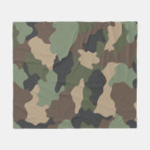 Camouflage Camo Khaki Green Tan Black Brown Fleece Deken (Voorkant (Horizontaal))