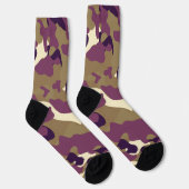 Camouflage camo kleren paars vrouwen sokken (Rechts)