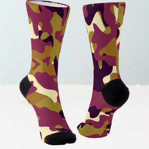 Camouflage camo kleren paars vrouwen sokken