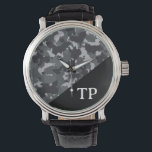 Camouflage Camo Monogram Gepersonaliseerd Horloge<br><div class="desc">Dit ontwerp kan op het gebied worden gepersonaliseerd dat door de foto en/of tekst te veranderen wordt verstrekt. Of het kan worden aangepast door te klikken deze Sjabloon personaliseert en dan de klik te kiezen om verdere optie aan te passen en de kleur van de achtergrond te schrappen of te...</div>