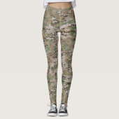 Camouflage Camo Multi Terrain Green Brown Leggings (Voorkant)
