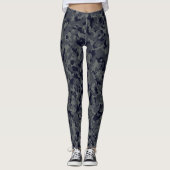 Camouflage Camo Navy Blue Gray Leggings (Voorkant)