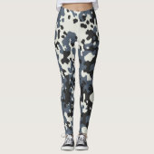 Camouflage Camo Politie Grijs Zwart Wit Leggings (Voorkant)
