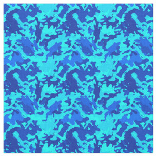 Camouflage Camo Print Blue Stof