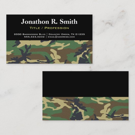 Camouflage / Camo Professional Visitekaartje (Voorkant / Achterkant)