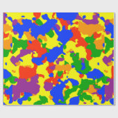 Camouflage Camo regenboog kleurrijk Cadeaupapier (Vlak)