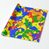 Camouflage Camo regenboog kleurrijk Cadeaupapier (Uitgerold)