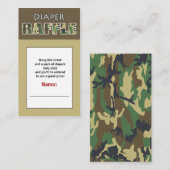 Camouflage / Camo Theme Luier Raffle Ticket Informatiekaartje (Voorkant / Achterkant)