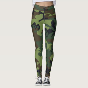 Camouflage Camos Groen Zwart Bruin Leggings
