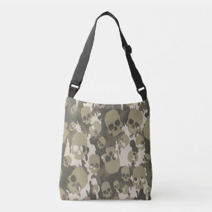 Camouflage Canvas tas met schedels