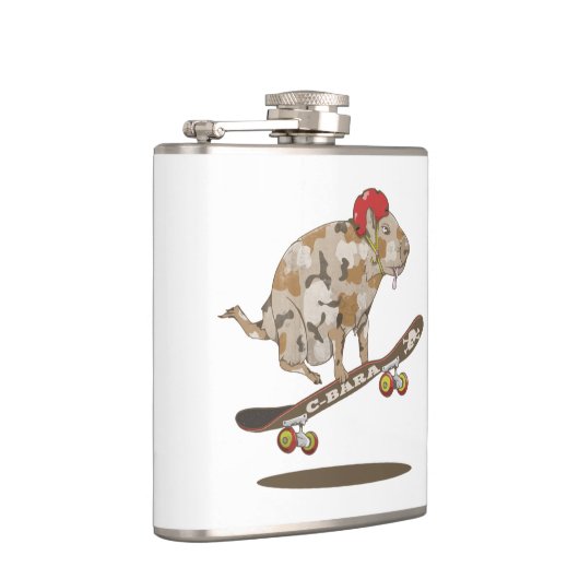 Camouflage Capybara Skateboarding Heupfles (Rechts)