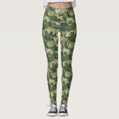 Camouflage Cats Pattern Army Green Kitty Cats Camo Leggings (Voorkant)