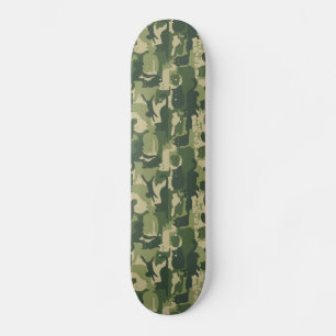 Camouflage Cats Pattern Army Green Kitty Cats Camo Persoonlijk Skateboard