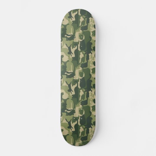 Camouflage Cats Pattern Army Green Kitty Cats Camo Persoonlijk Skateboard (Voorkant)
