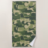 Camouflage Cats Pattern Army Green Kitty Cats Camo Strandlaken (Voorkant)