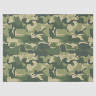 Camouflage Cats Pattern Army Green Kitty Cats Camo Tissuepapier