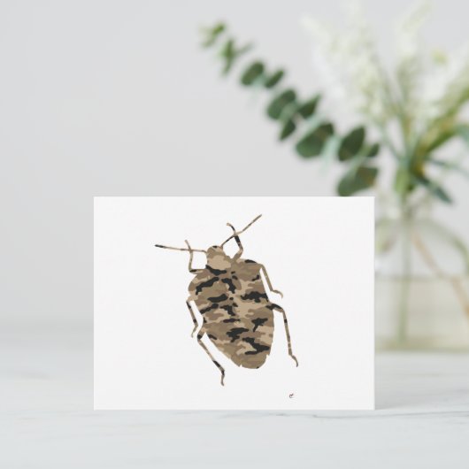 Camouflage Cockroach Silhouette Briefkaart (Staand voorkant)