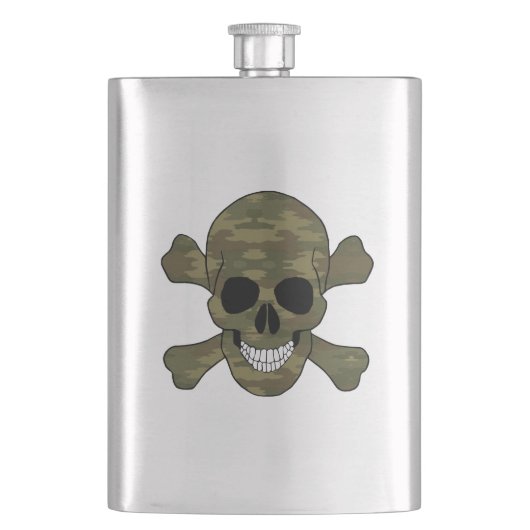Camouflage Cull Skull en Crossbones Kolf Flacon (Voorkant)