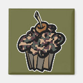 camouflage cupcake magneet (Voorkant)