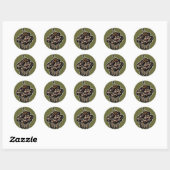 camouflage cupcake ronde sticker (Vel)