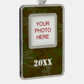 Camouflage Custom Christmas Camo Verzilverd Omlijst Ornament (Rechts)