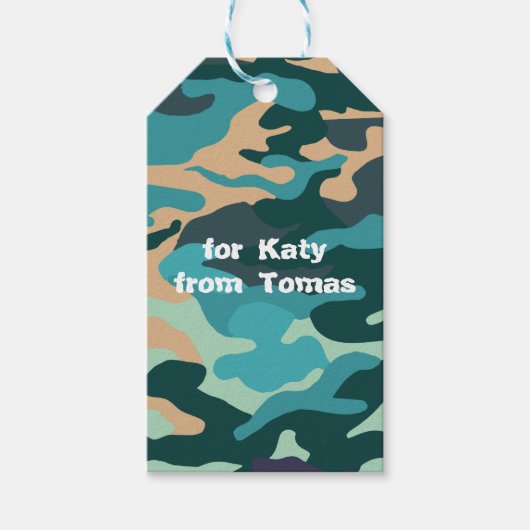 Camouflage Custom Gift Label Cadeaulabel (Voorkant)