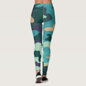 Camouflage Custom Leggings Blue, Green (Achterkant)