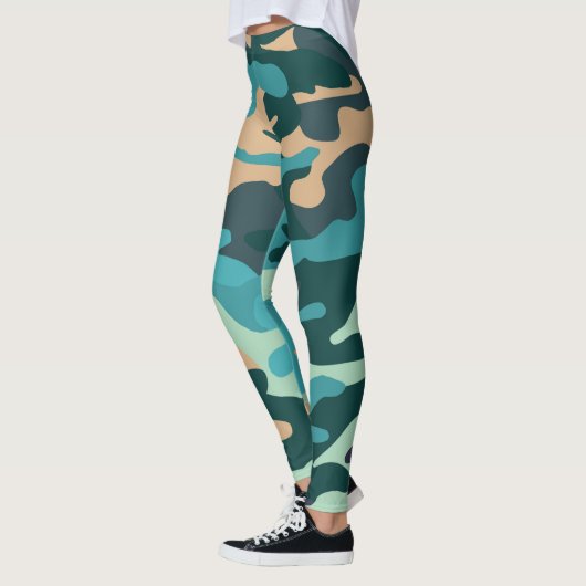 Camouflage Custom Leggings Blue, Green (Links)