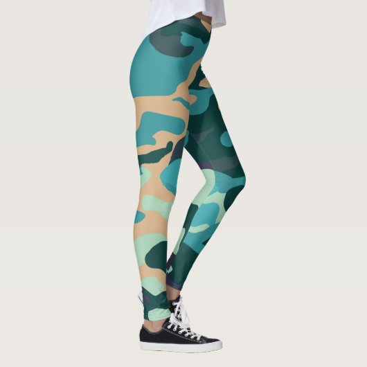 Camouflage Custom Leggings Blue, Green (Rechts)