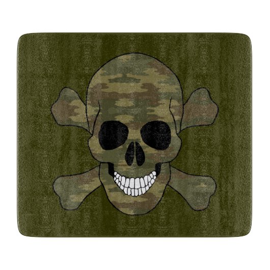 Camouflage Cutting Cutting Board en Crossbones Snijplank (Voorkant)