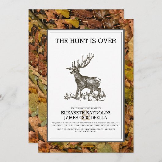 Camouflage De Hunt is over bruiloft-uitvindingen Kaart (Voorkant / Achterkant)