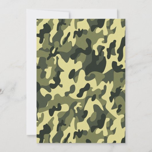 Camouflage Deer Baby shower Uitnodiging (Achterkant)