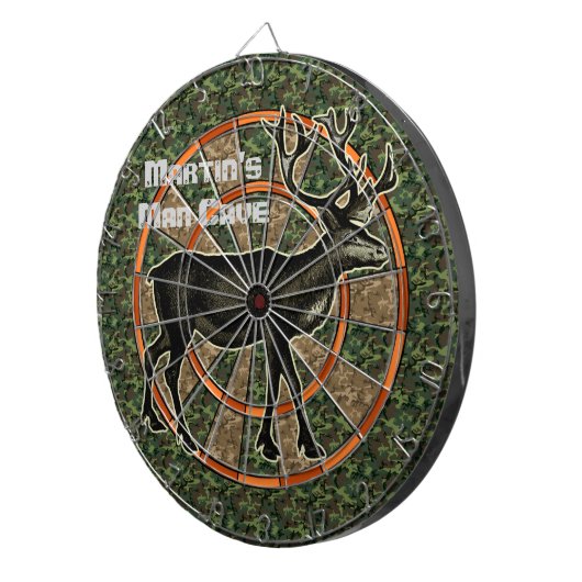 Camouflage Deer Hunter Man Cave Dartbord (Voorkant Rechts)