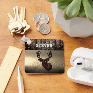 Camouflage Deer Hunting Name Buck Cool Mannen Sleutelhanger
