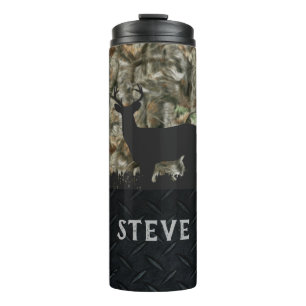 Camouflage Deer Hunting Name Mannen Tumbler Thermosbeker