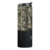 Camouflage Deer Hunting Name Mannen Tumbler Thermosbeker (Gedraaid links)