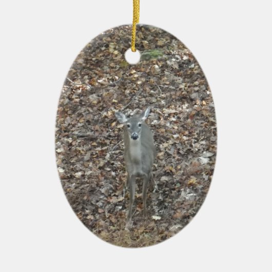 Camouflage Deer in herfst bladeren Keramisch Ornament (Voorkant)