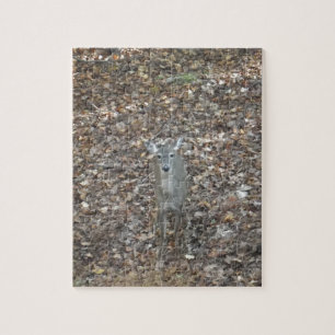 Camouflage Deer in herfst bladeren Legpuzzel