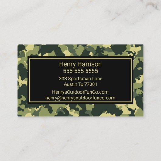 Camouflage Deer Outdoor Visitekaartje (Achterkant)