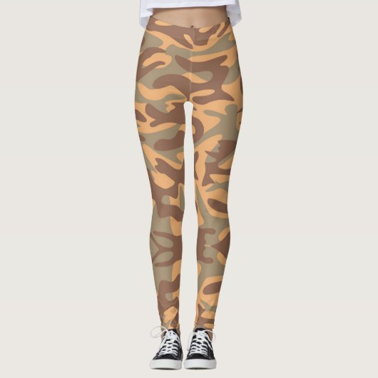 Camouflage Desert Army - Power Yoga Leggings (Voorkant)