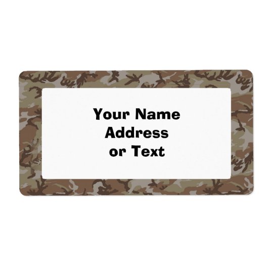 Camouflage Desert Etiket (Voorkant)