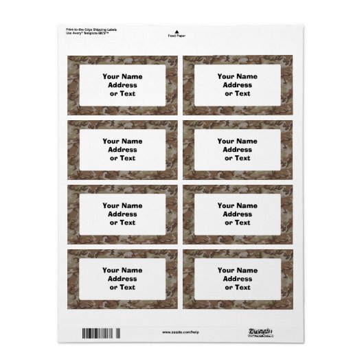 Camouflage Desert Etiket (Full Sheet)
