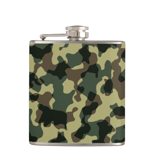 Camouflage Design Top Hip Camo Whiskey Heupfles (Voorkant)