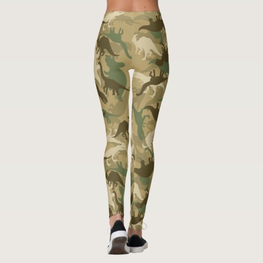 Camouflage Dinosaur Print Leggings (Achterkant)