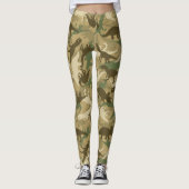 Camouflage Dinosaur Print Leggings (Voorkant)